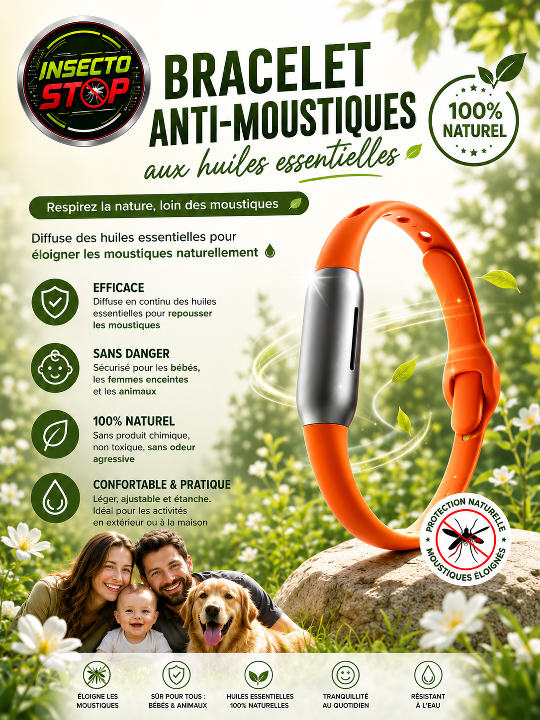 MoustiqZen le bracelet répulsifs à insectes aux huiles essentielles