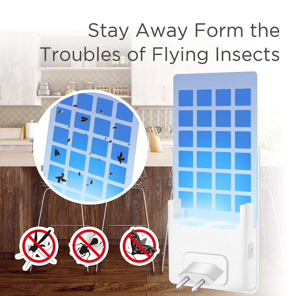 Lampe Anti-Moustiques À Panneau Adhésif, Piège Adhésif Non Toxique D'Intérieur, Piège À Insectes Volants Multifonctionnel Avec Petite Veilleuse
