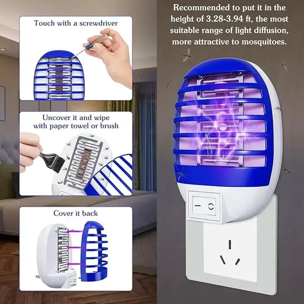 Piège À Mouches Électrique Anti-Moustiques À Lumière LED, Sans Odeur, Avec Lumière UV LED, Adapté À La Chambre À Coucher, Au Salon, Prise Intérieure EU/US